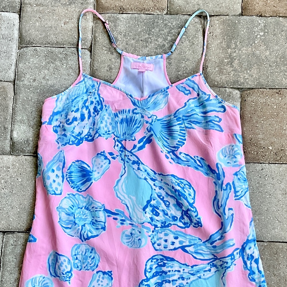 Lilly Pulitzer Dusk Silk Slip Dress Barefoot Princess Pink Pout Small Seashell S